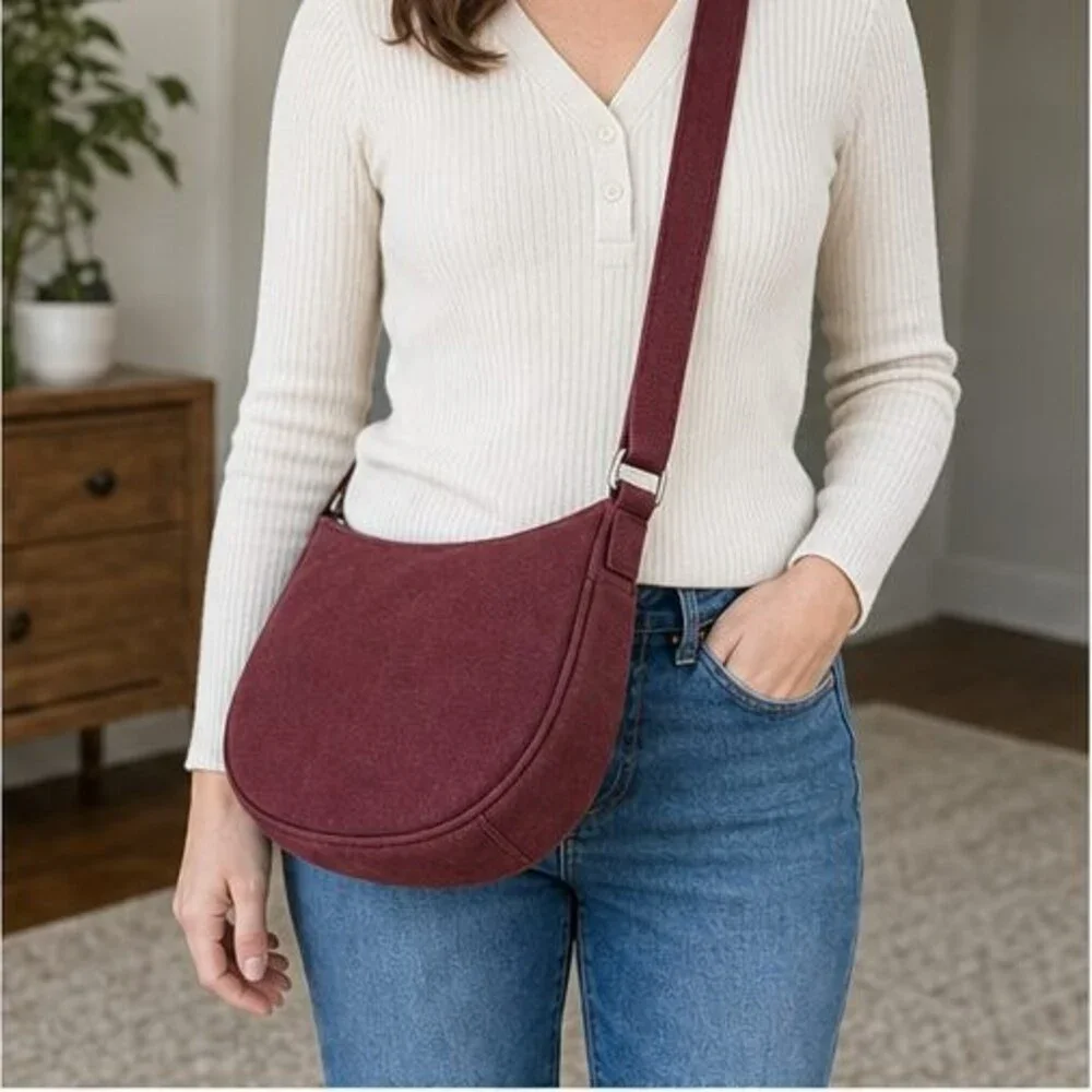 Merlot Nylon Crossbody Bag